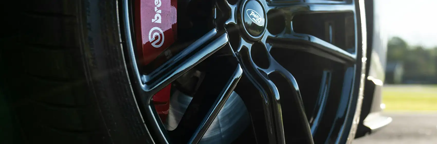 Performance brake caliper and wheel detail
